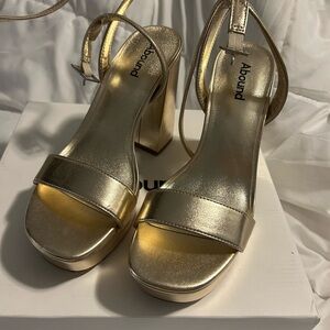 Abound Metallic Gold Block Heel Sandals